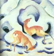 Franz Marc Deer in the Snow painting